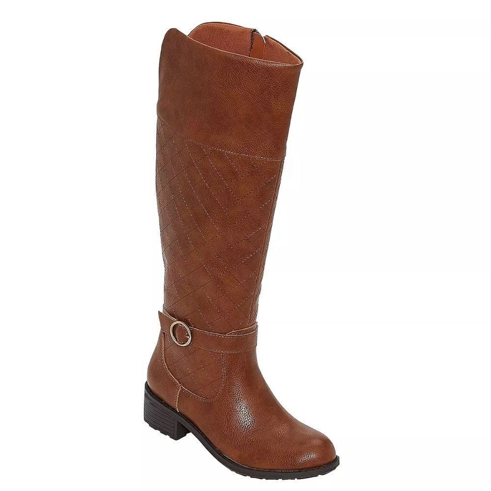 St. John's Bay Womens Deer Stacked Heel Riding Boots